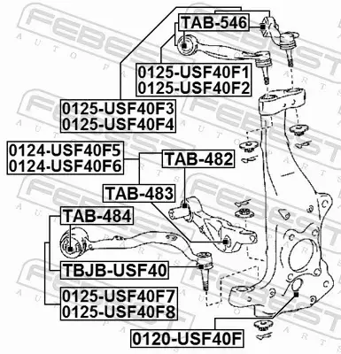 FEBEST TULEJA WAHACZA TAB-482 