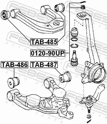 FEBEST TULEJA ZAWIESZENIA TAB-486 