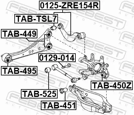 FEBEST TULEJA WAHACZA TAB-495 