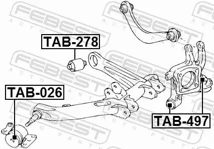 FEBEST TULEJA ZAWIESZENIA TAB-497 