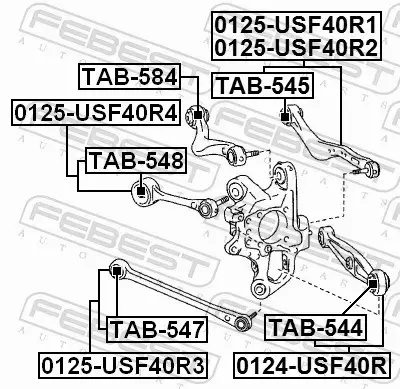 FEBEST TULEJA WAHACZA TAB-545 