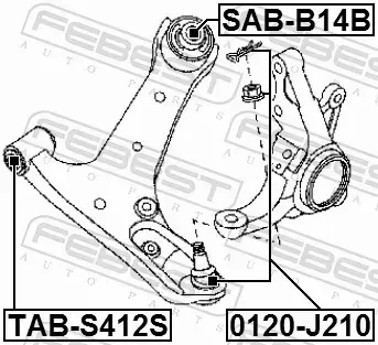 FEBEST TULEJA WAHACZA TAB-S412S 