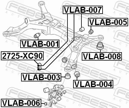 FEBEST TULEJA ZAWIESZENIA VLAB-001 