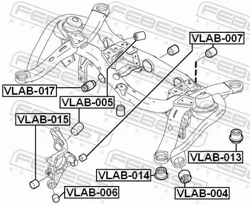 FEBEST TULEJA WAHACZA VLAB-015 