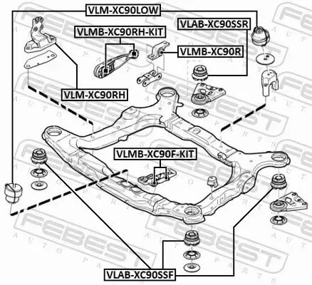 FEBEST TULEJA WAHACZA VLAB-XC90SSR 