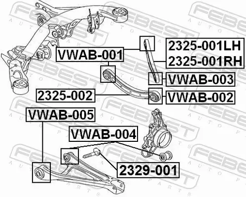 FEBEST TULEJA ZAWIESZENIA VWAB-002 