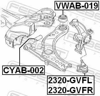 FEBEST TULEJA ZAWIESZENIA VWAB-019 