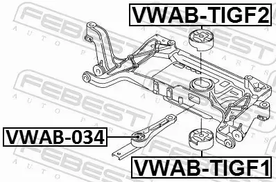 FEBEST TULEJA ZAWIESZENIA VWAB-034 