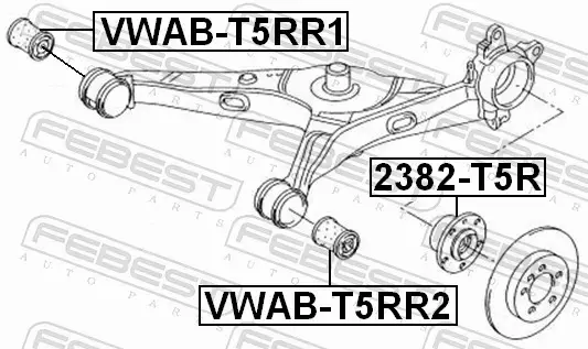 FEBEST TULEJA ZAWIESZENIA VWAB-T5RR1 