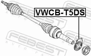 FEBEST ŁOŻYSKO WAŁU NAPĘDOWEGO VWCB-T5DS 