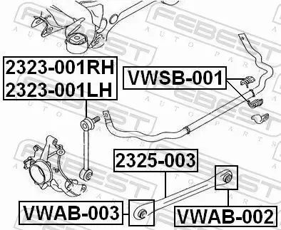 FEBEST GUMA STABILIZATORA VWSB-001 