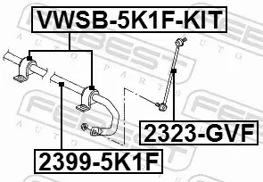 FEBEST TULEJA STABILIZATORA VWSB-5K1F-KIT 