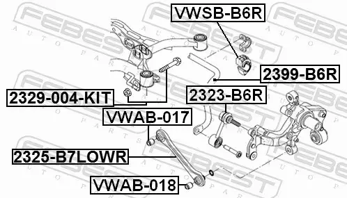 FEBEST TULEJA STABILIZATORA VWSB-B6R 