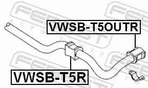 FEBEST TULEJA STABILIZATORA VWSB-T5R 