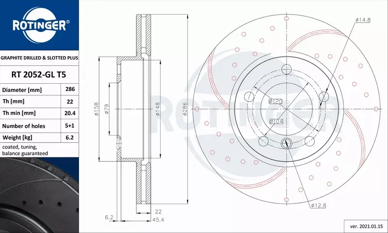 ROTINGER TARCZE HAMULCOWE PRZÓD BMW Z3 E36 286MM 