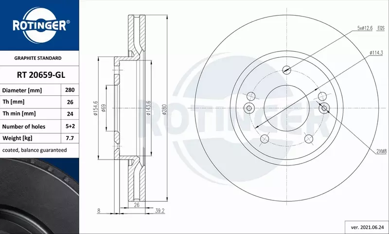 ROTINGER TARCZA HAMULCOWA RT 20659-GL 