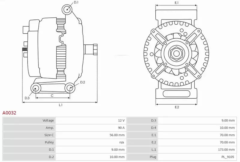 AS-PL ALTERNATOR A0032 