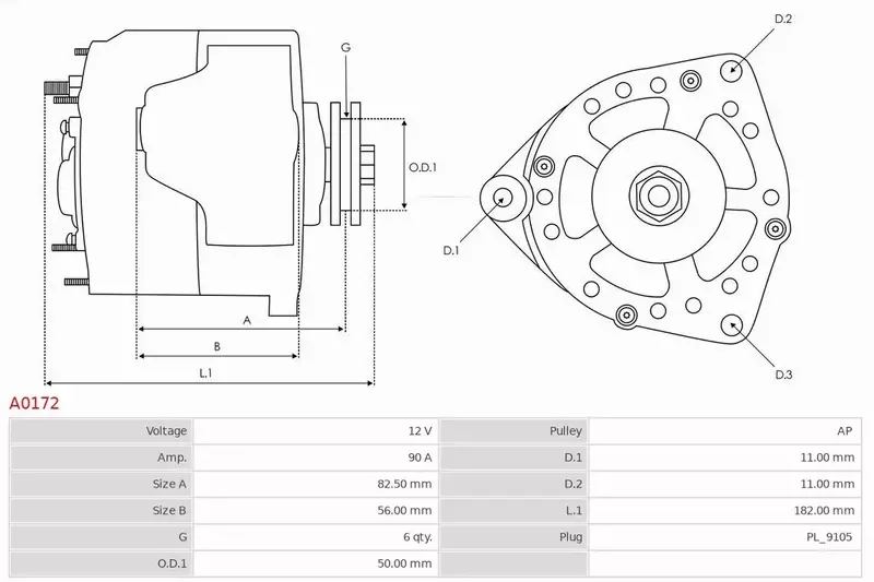 AS-PL ALTERNATOR A0172 