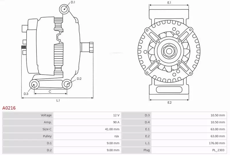 AS-PL ALTERNATOR A0216 