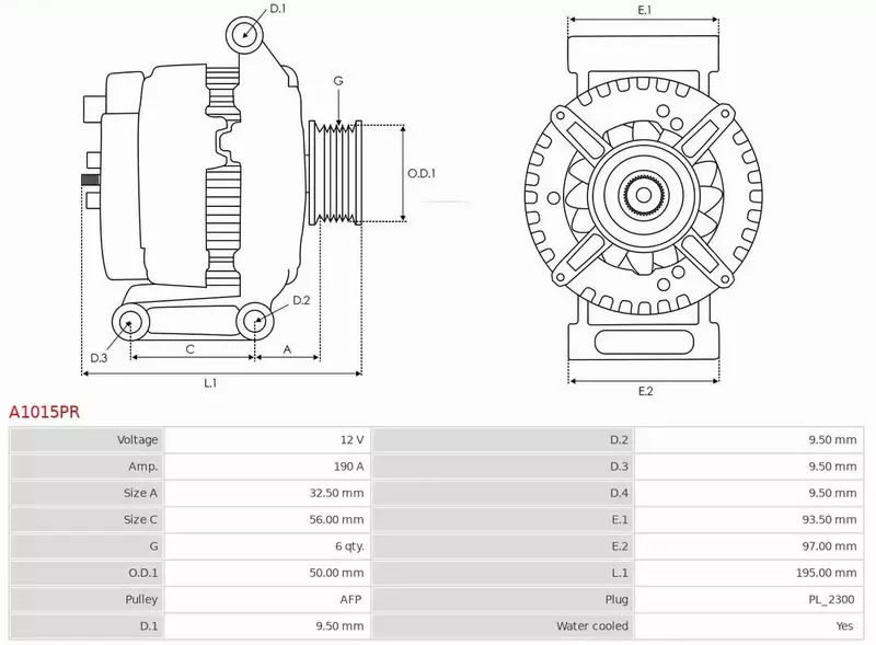 AS-PL ALTERNATOR A1015PR 