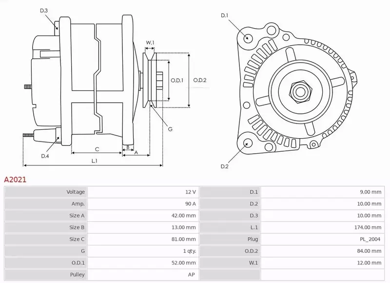 AS-PL ALTERNATOR A2021 