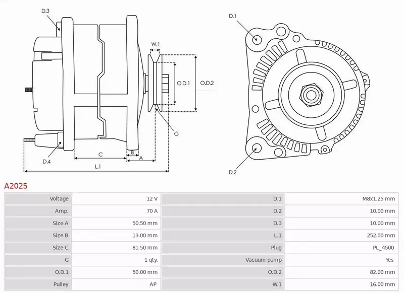 AS-PL ALTERNATOR A2025 