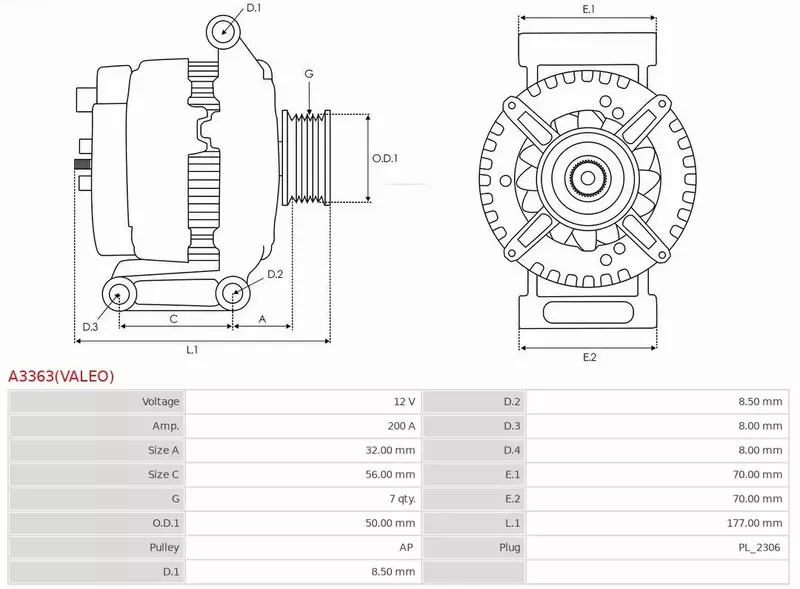 AS-PL ALTERNATOR A3363(VALEO) 