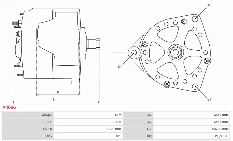 AS-PL ALTERNATOR A4096 