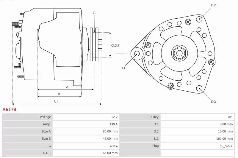 AS-PL ALTERNATOR A6178 