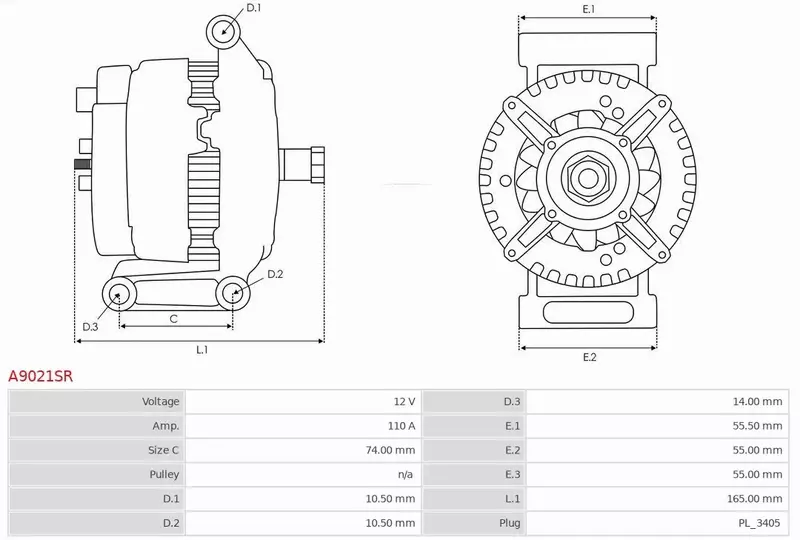 AS-PL ALTERNATOR A9021SR 