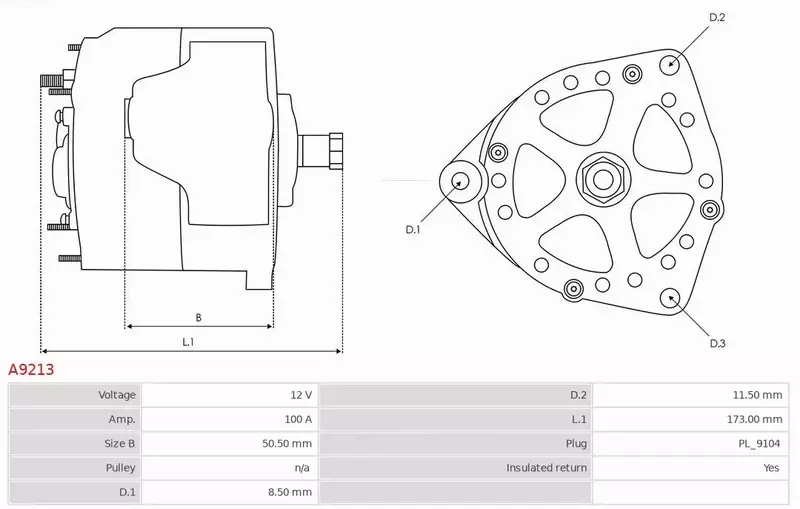 AS-PL ALTERNATOR A9213 