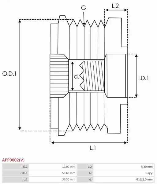 AS-PL KOŁO PASOWE ALTERNATORA AFP0002(V) 