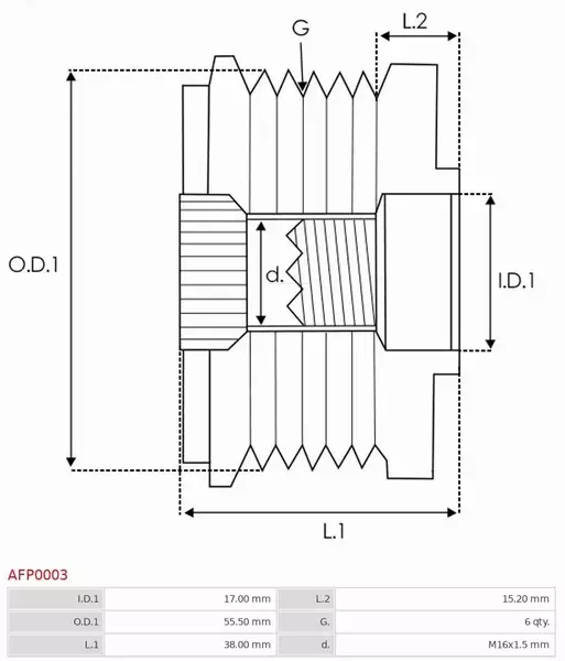 AS-PL KOŁO PASOWE ALTERNATORA AFP0003 