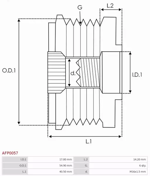 AS-PL KOŁO PASOWE ALTERNATORA AFP0057 