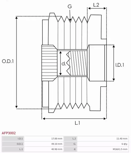 AS-PL KOŁO PASOWE ALTERNATORA AFP3002 