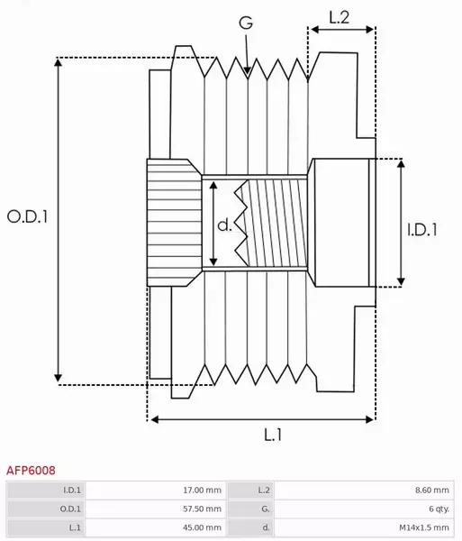 AS-PL KOŁO PASOWE ALTERNATORA AFP6008 