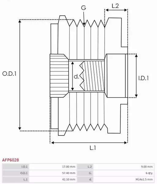 AS-PL KOŁO PASOWE ALTERNATORA AFP6028 