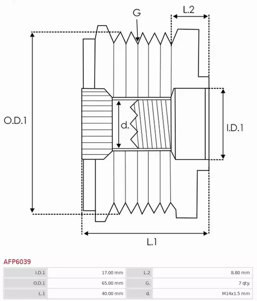 AS-PL KOŁO PASOWE ALTERNATORA AFP6039 