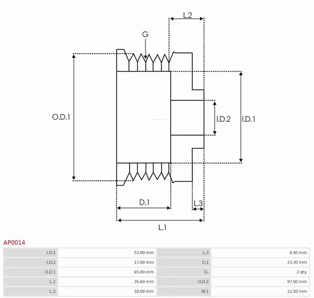 AS-PL KOŁO PASOWE ALTERNATORA AP0014 