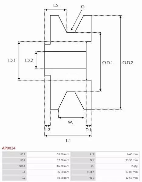 AS-PL KOŁO PASOWE ALTERNATORA AP0014 