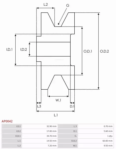 AS-PL KOŁO PASOWE ALTERNATORA AP0042 