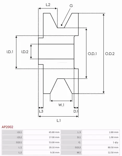 AS-PL KOŁO PASOWE ALTERNATORA AP2002 