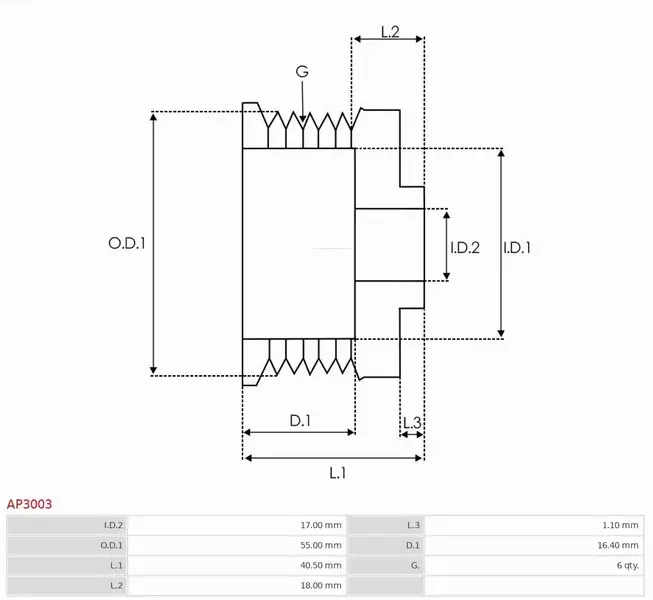 AS-PL KOŁO PASOWE ALTERNATORA AP3003 