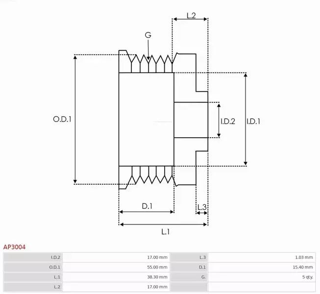 AS-PL KOŁO PASOWE ALTERNATORA AP3004 