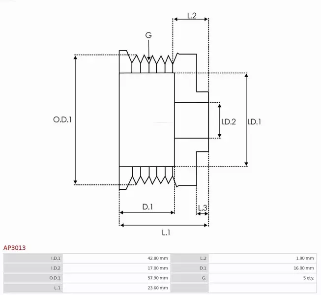 AS-PL KOŁO PASOWE ALTERNATORA AP3013 