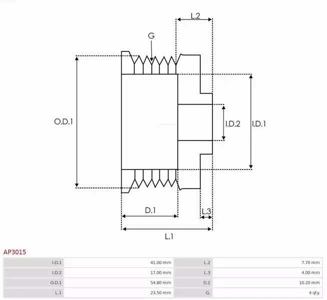 AS-PL KOŁO PASOWE ALTERNATORA AP3015 