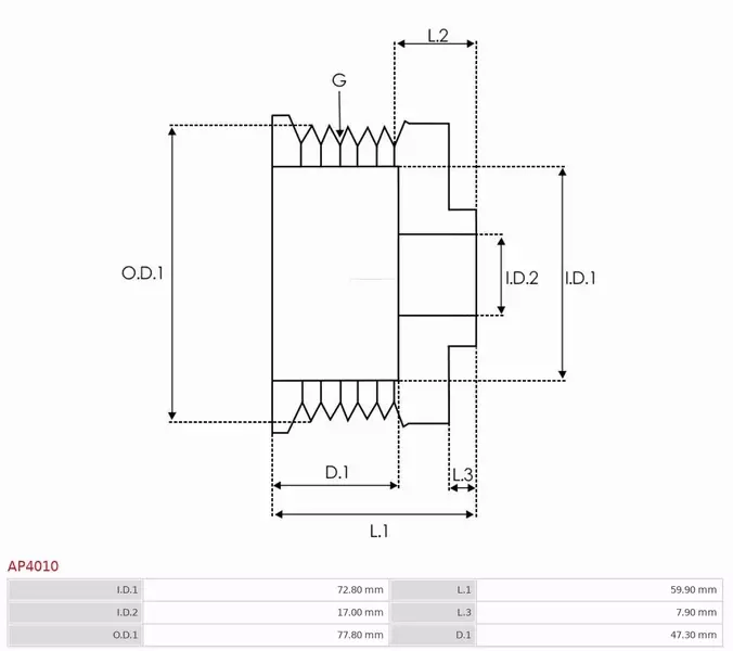 AS-PL KOŁO PASOWE ALTERNATORA AP4010 