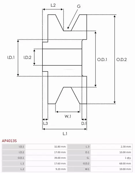 AS-PL KOŁO PASOWE ALTERNATORA AP4013S 