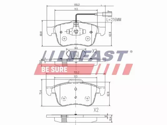 FAST KLOCKI HAMULCOWE FT29166 