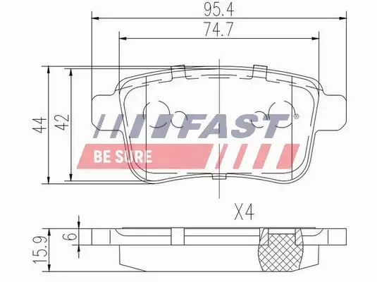 FAST KLOCKI HAMULCOWE FT29528 